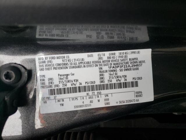 Photo 9 VIN: 1FADP3F22JL294837 - FORD FOCUS 