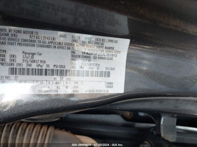 Photo 8 VIN: 1FADP3F22JL321812 - FORD FOCUS 