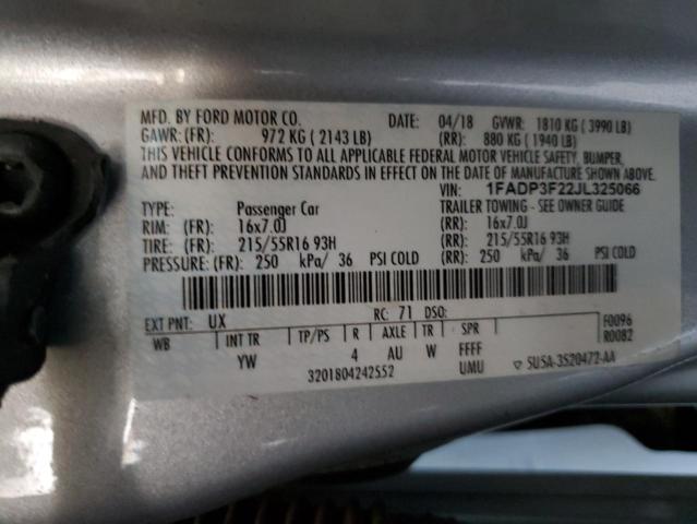 Photo 12 VIN: 1FADP3F22JL325066 - FORD FOCUS 