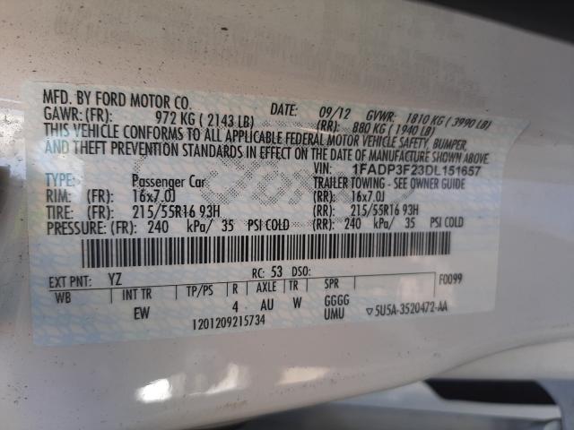 Photo 9 VIN: 1FADP3F23DL151657 - FORD FOCUS SE 