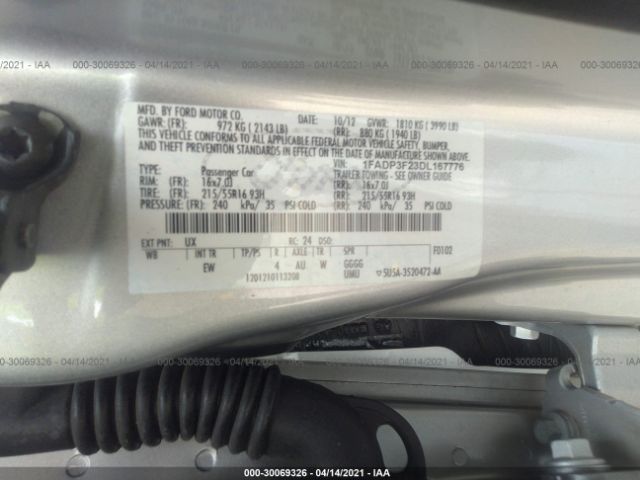 Photo 8 VIN: 1FADP3F23DL167776 - FORD FOCUS 