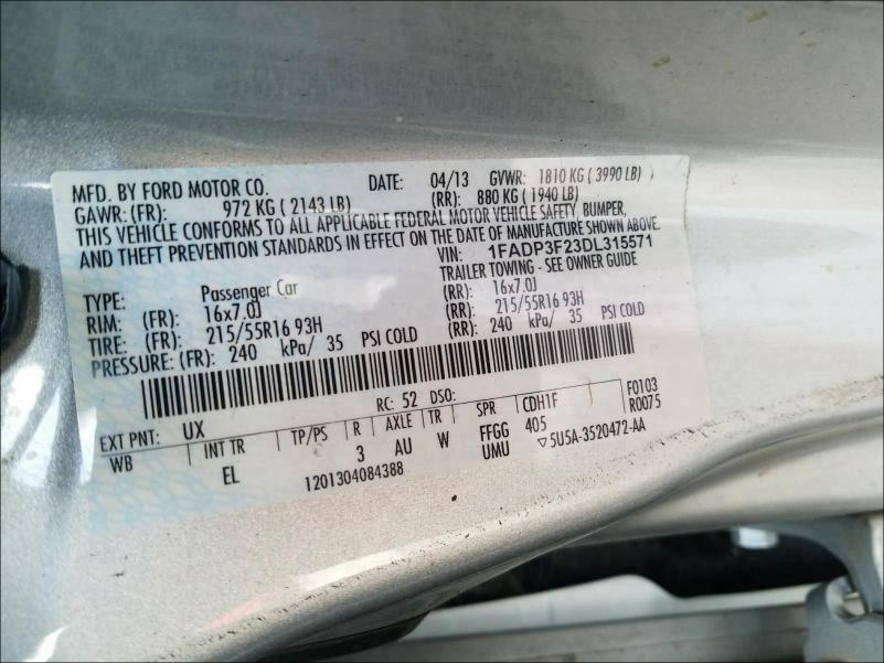 Photo 9 VIN: 1FADP3F23DL315571 - FORD FOCUS SE 