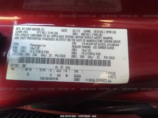 Photo 8 VIN: 1FADP3F23DL333844 - FORD FOCUS 