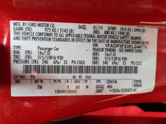 Photo 9 VIN: 1FADP3F23EL244776 - FORD FOCUS SE 