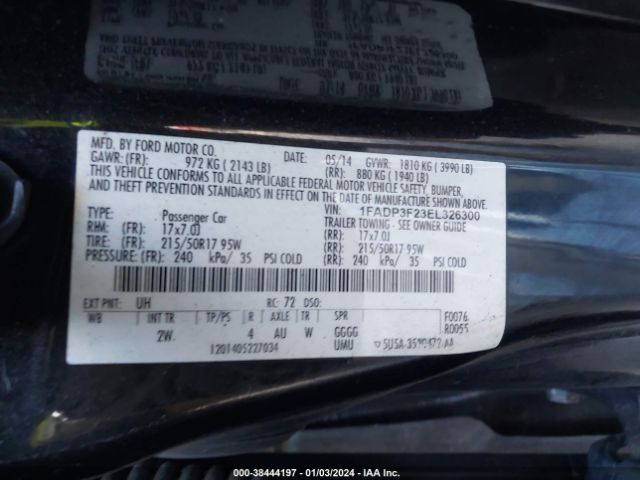 Photo 8 VIN: 1FADP3F23EL326300 - FORD FOCUS 