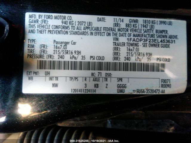 Photo 8 VIN: 1FADP3F23EL453631 - FORD FOCUS 