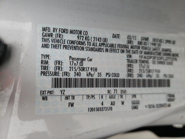 Photo 9 VIN: 1FADP3F23FL277276 - FORD FOCUS SE 