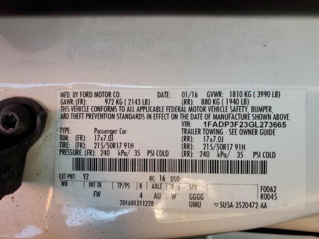 Photo 12 VIN: 1FADP3F23GL273665 - FORD FOCUS 