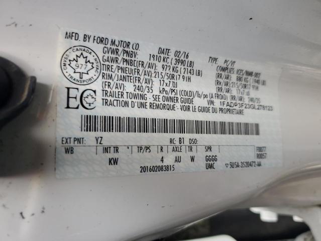 Photo 11 VIN: 1FADP3F23GL278123 - FORD FOCUS SE 