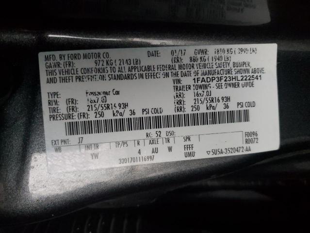 Photo 11 VIN: 1FADP3F23HL222541 - FORD FOCUS 