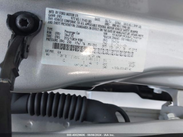 Photo 8 VIN: 1FADP3F23HL301725 - FORD FOCUS 