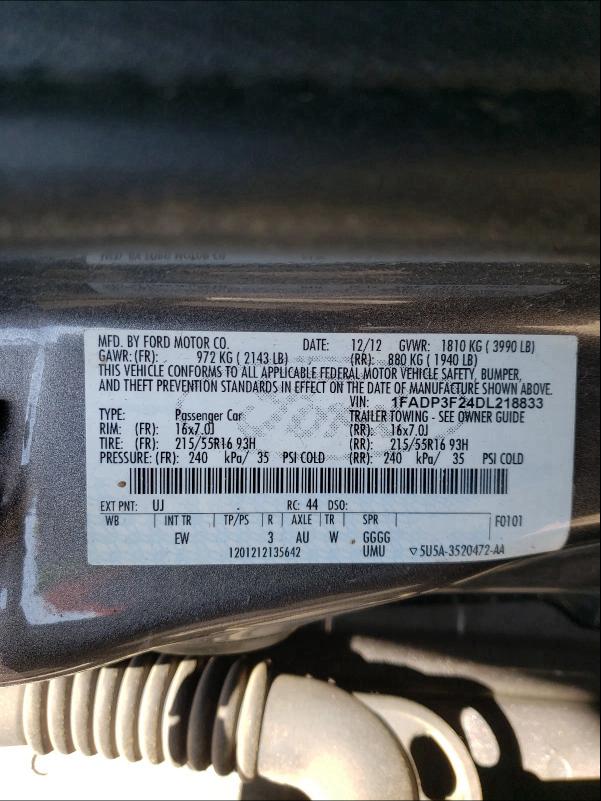 Photo 9 VIN: 1FADP3F24DL218833 - FORD FOCUS SE 