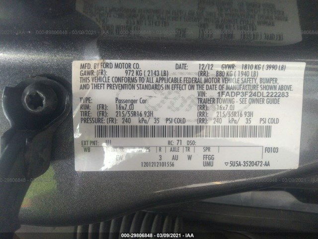 Photo 8 VIN: 1FADP3F24DL222283 - FORD FOCUS 