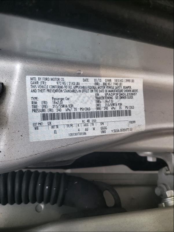 Photo 9 VIN: 1FADP3F24DL232957 - FORD FOCUS SE 