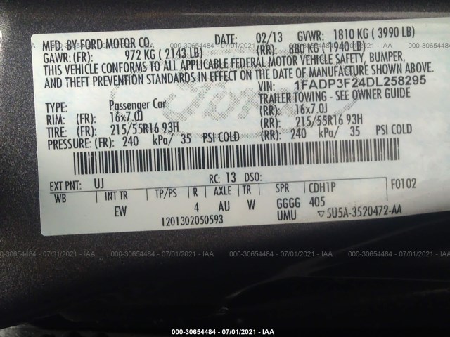 Photo 8 VIN: 1FADP3F24DL258295 - FORD FOCUS 