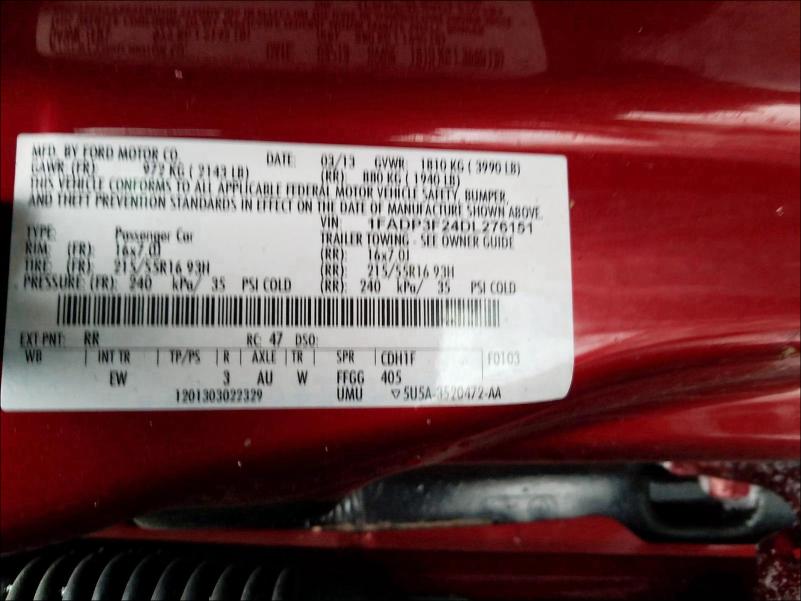 Photo 9 VIN: 1FADP3F24DL276151 - FORD FOCUS SE 