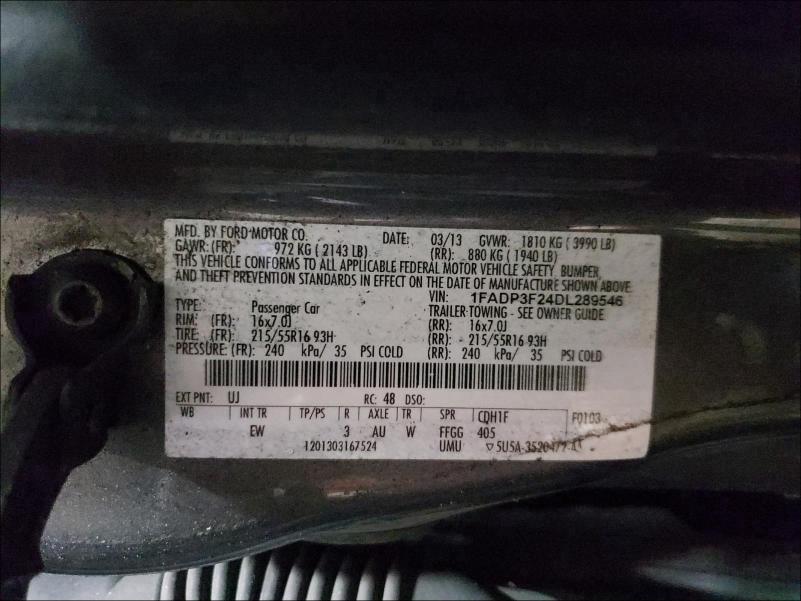 Photo 9 VIN: 1FADP3F24DL289546 - FORD FOCUS SE 