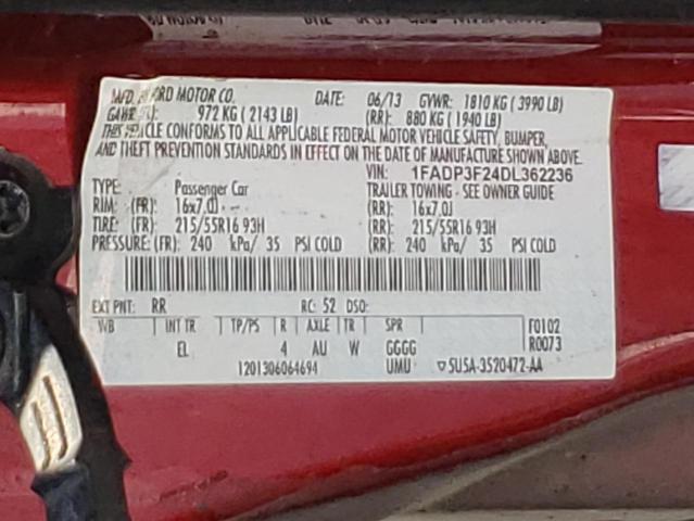 Photo 11 VIN: 1FADP3F24DL362236 - FORD FOCUS SE 