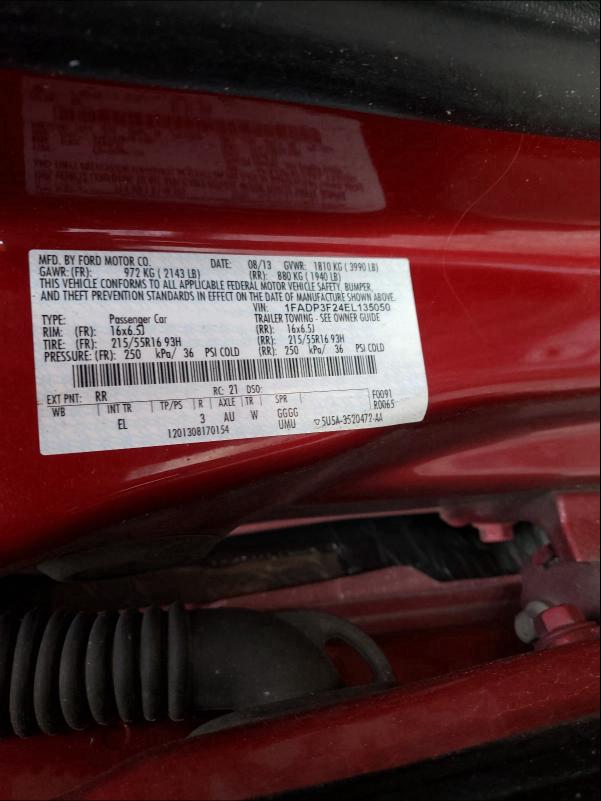 Photo 9 VIN: 1FADP3F24EL135050 - FORD FOCUS SE 