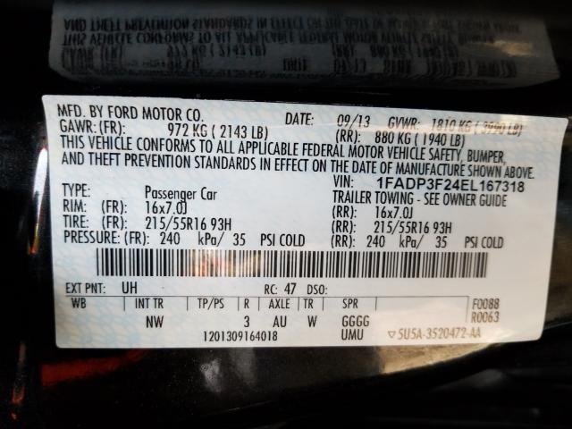 Photo 9 VIN: 1FADP3F24EL167318 - FORD FOCUS SE 