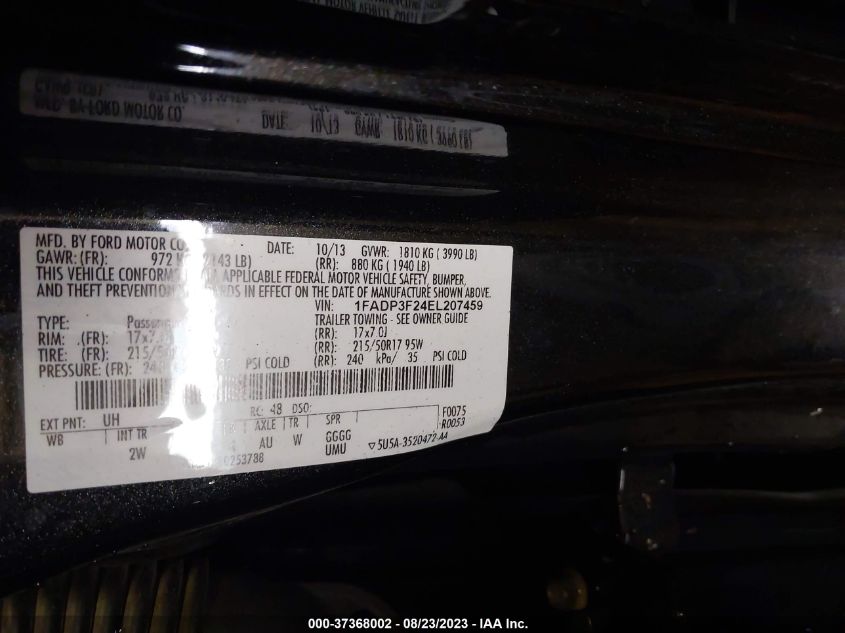 Photo 8 VIN: 1FADP3F24EL207459 - FORD FOCUS 