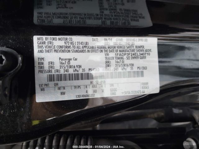 Photo 8 VIN: 1FADP3F24EL340710 - FORD FOCUS 