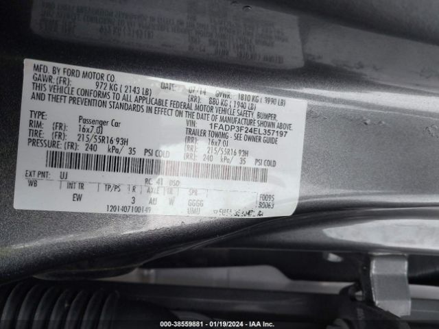 Photo 8 VIN: 1FADP3F24EL357197 - FORD FOCUS 