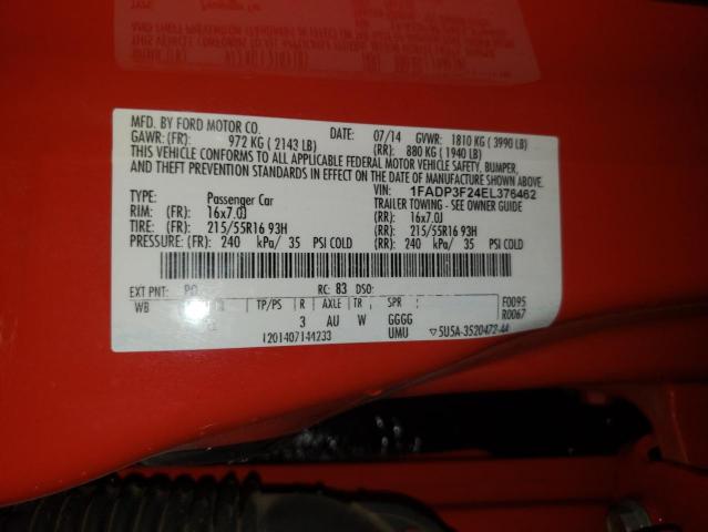 Photo 9 VIN: 1FADP3F24EL376462 - FORD FOCUS SE 