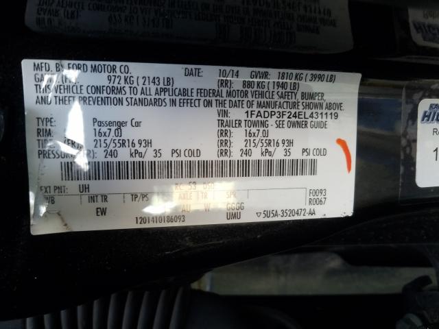 Photo 9 VIN: 1FADP3F24EL431119 - FORD FOCUS SE 