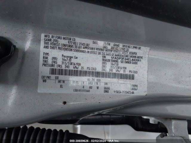 Photo 8 VIN: 1FADP3F24EL443061 - FORD FOCUS 