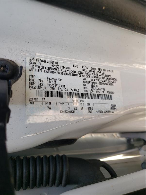 Photo 9 VIN: 1FADP3F24FL257201 - FORD FOCUS SE 