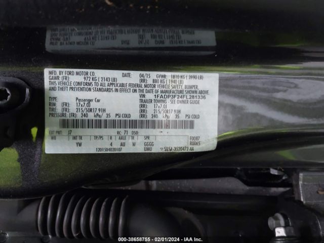 Photo 8 VIN: 1FADP3F24FL281336 - FORD FOCUS 