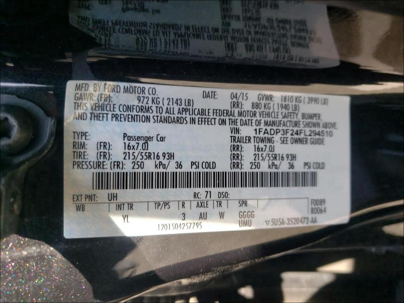 Photo 9 VIN: 1FADP3F24FL294510 - FORD FOCUS SE 