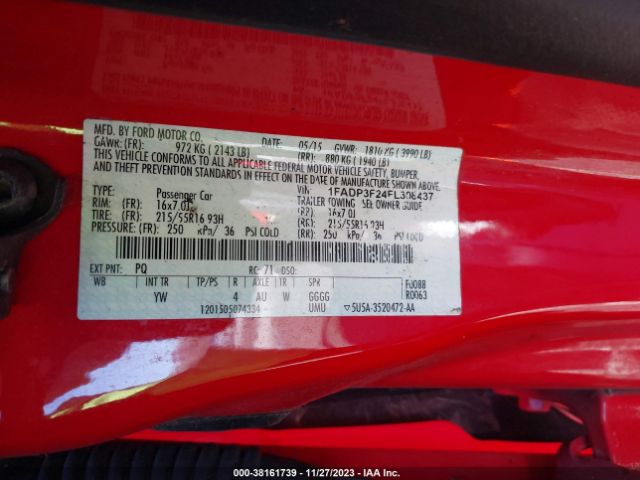 Photo 8 VIN: 1FADP3F24FL308437 - FORD FOCUS 