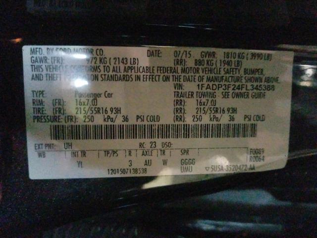 Photo 9 VIN: 1FADP3F24FL345388 - FORD FOCUS SE 