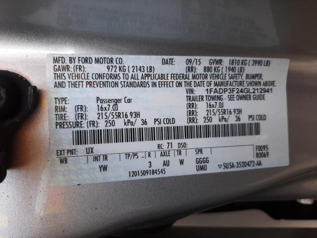 Photo 9 VIN: 1FADP3F24GL212941 - FORD FOCUS SE 