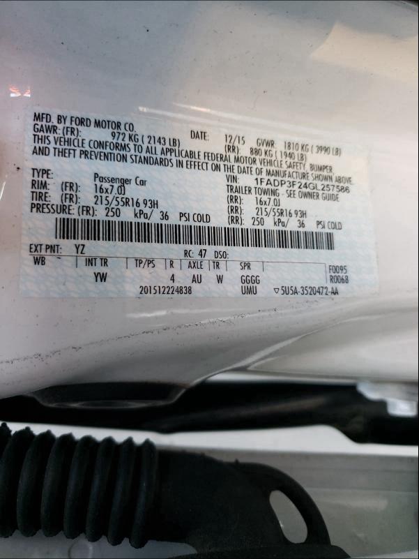 Photo 9 VIN: 1FADP3F24GL257586 - FORD FOCUS SE 