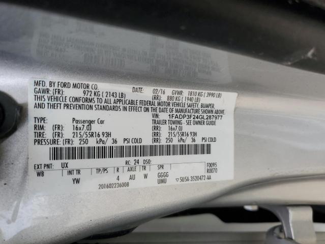 Photo 12 VIN: 1FADP3F24GL287977 - FORD FOCUS 