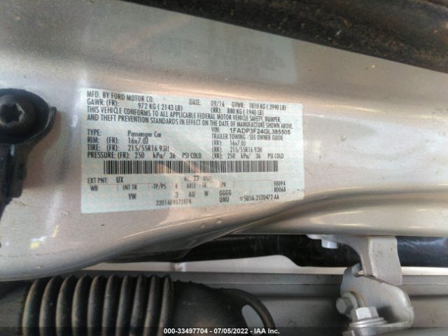 Photo 8 VIN: 1FADP3F24GL385505 - FORD FOCUS 