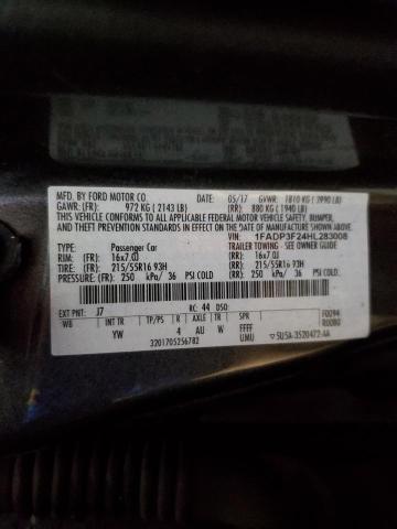 Photo 9 VIN: 1FADP3F24HL283008 - FORD FOCUS SE 