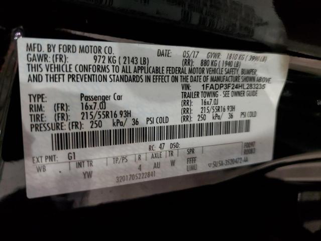 Photo 11 VIN: 1FADP3F24HL283235 - FORD FOCUS SE 