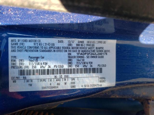 Photo 11 VIN: 1FADP3F24JL240178 - FORD FOCUS SE 