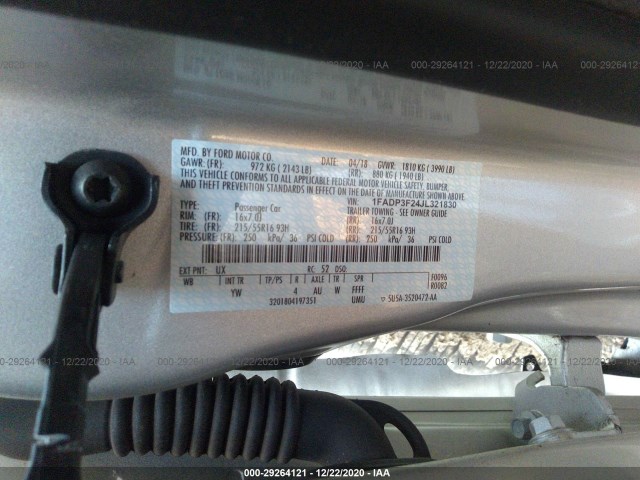 Photo 8 VIN: 1FADP3F24JL321830 - FORD FOCUS 