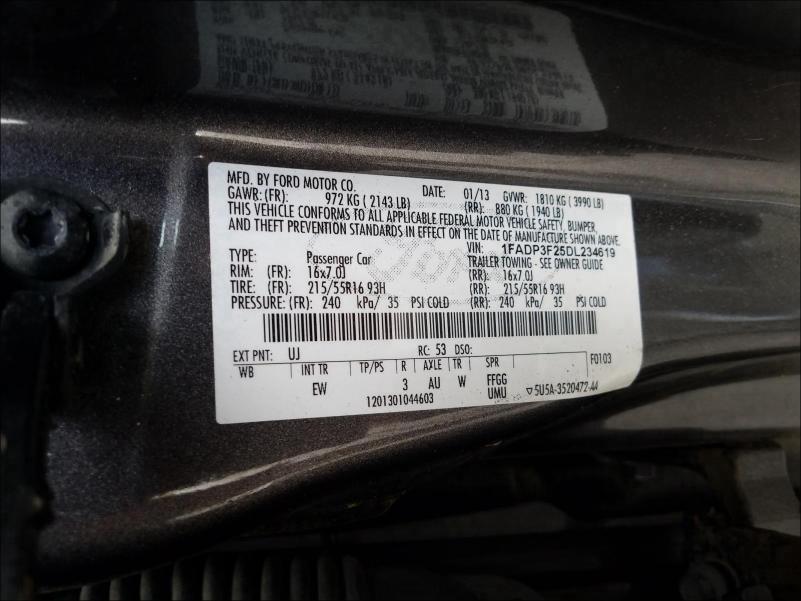 Photo 9 VIN: 1FADP3F25DL234619 - FORD FOCUS SE 