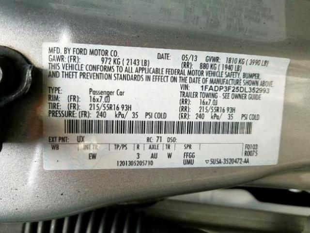 Photo 9 VIN: 1FADP3F25DL352993 - FORD FOCUS SE 