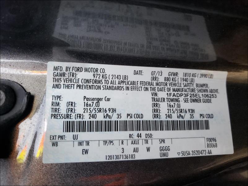 Photo 9 VIN: 1FADP3F25EL106253 - FORD FOCUS SE 