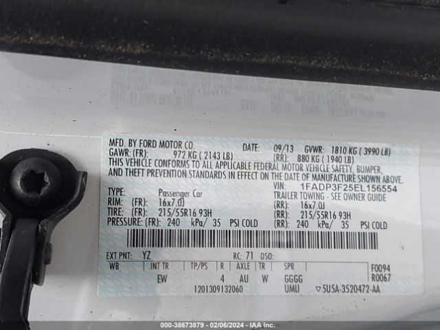 Photo 8 VIN: 1FADP3F25EL156554 - FORD FOCUS 