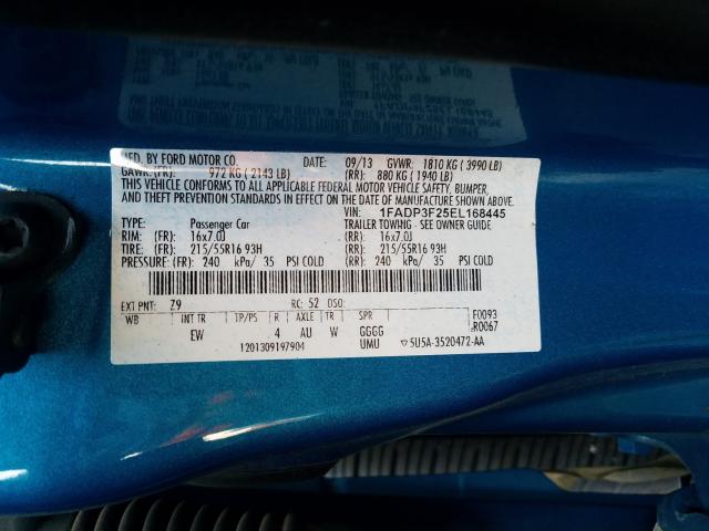 Photo 9 VIN: 1FADP3F25EL168445 - FORD FOCUS SE 