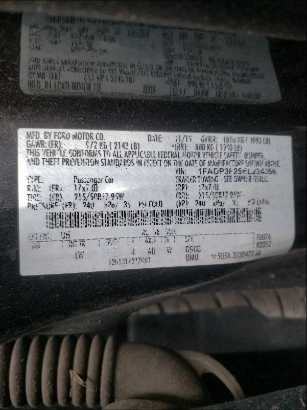 Photo 9 VIN: 1FADP3F25EL224366 - FORD FOCUS SE 