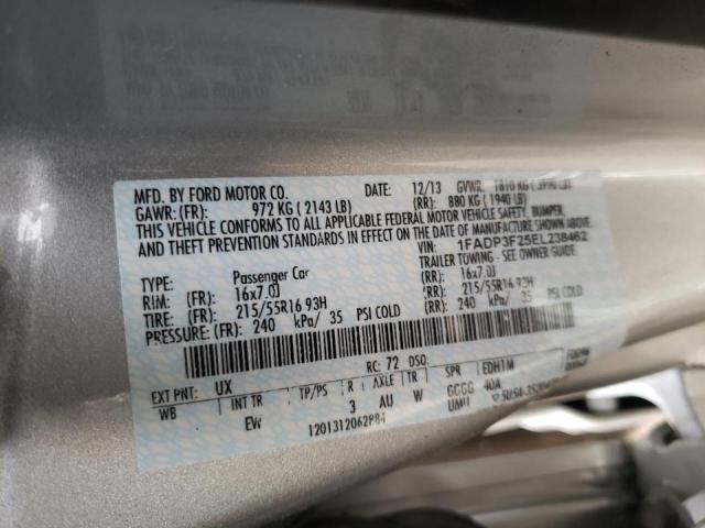 Photo 9 VIN: 1FADP3F25EL238462 - FORD FOCUS SE 